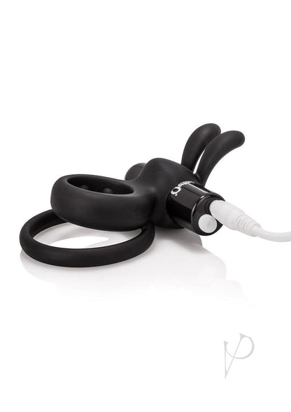 Charged Ohare Rechargeable Silicone Rabbit Cock Ring - Black