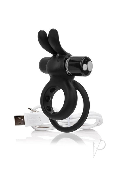 Charged Ohare Rechargeable Silicone Rabbit Cock Ring - Black