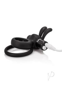 Charged Ohare Rechargeable Silicone Rabbit Cock Ring - Black