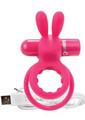 Charged Ohare Rechargeable Silicone Rabbit Cock Ring - Pink