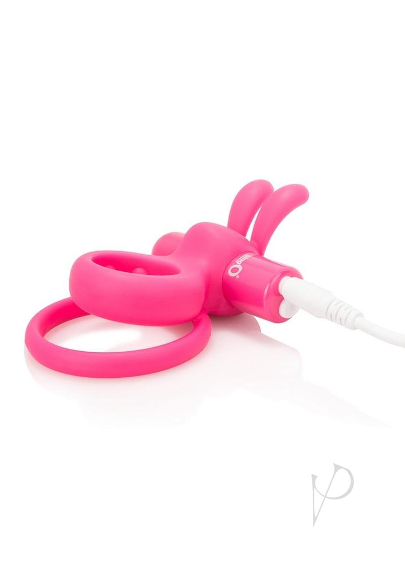 Charged Ohare Rechargeable Silicone Rabbit Cock Ring - Pink