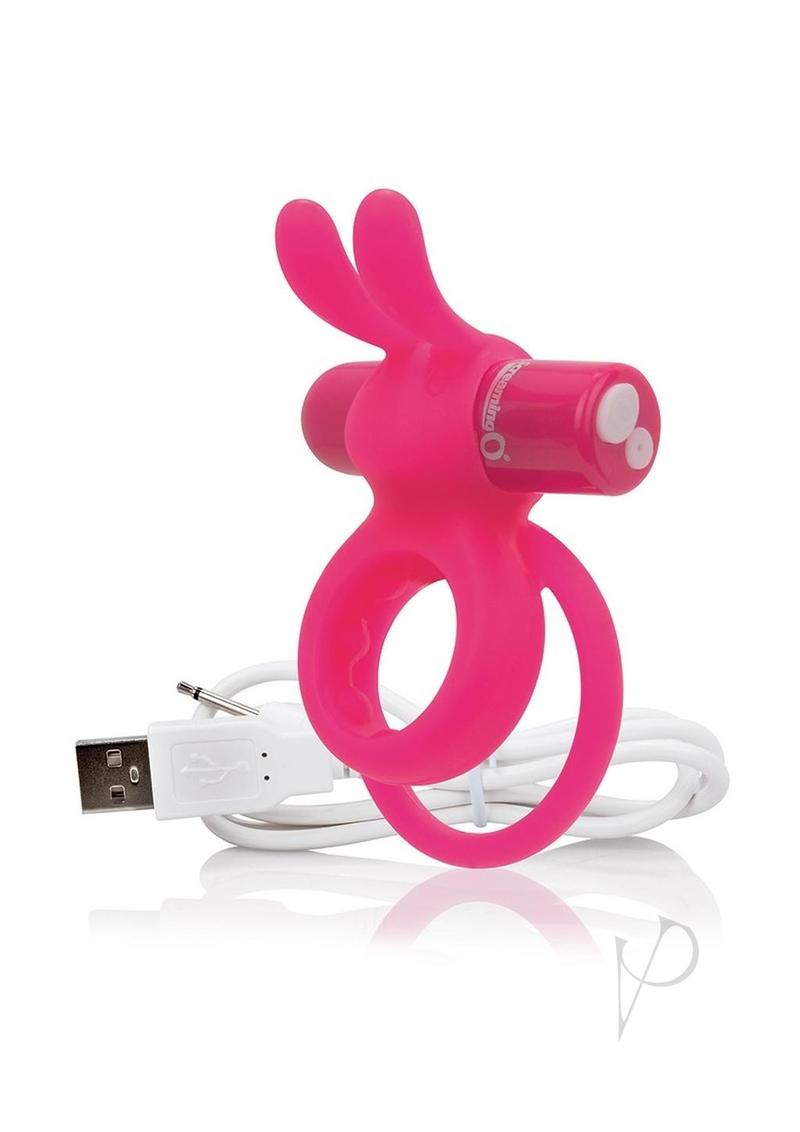 Charged Ohare Rechargeable Silicone Rabbit Cock Ring - Pink