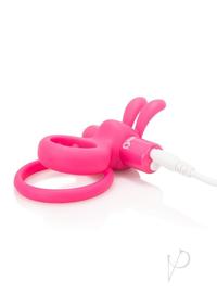 Charged Ohare Rechargeable Silicone Rabbit Cock Ring - Pink