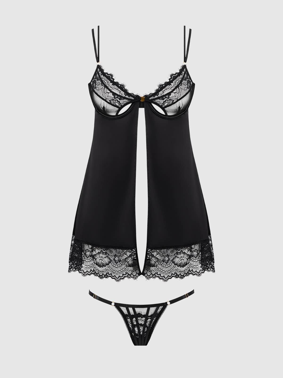 ISSADORA LACE OPENABLE CUP BABYDOLL & G-STRING SET