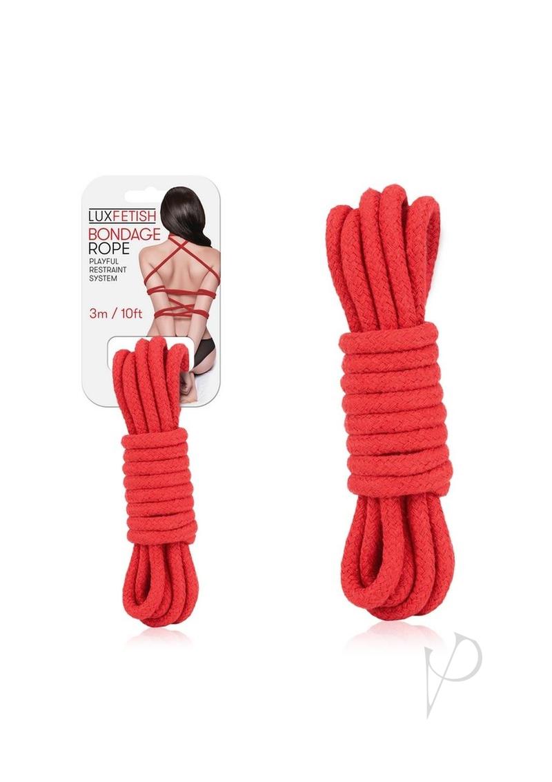 Lux Fetish Bondage Rope 10Ft - Red