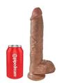 King Cock Dildo with Balls 10In - Caramel