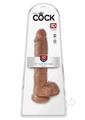 King Cock Dildo with Balls 10In - Caramel