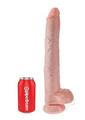 King Cock Dildo with Balls 14In - Vanilla