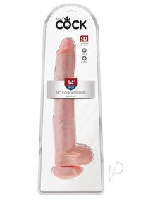 King Cock Dildo with Balls 14In - Vanilla