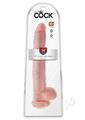 King Cock Dildo with Balls 14In - Vanilla