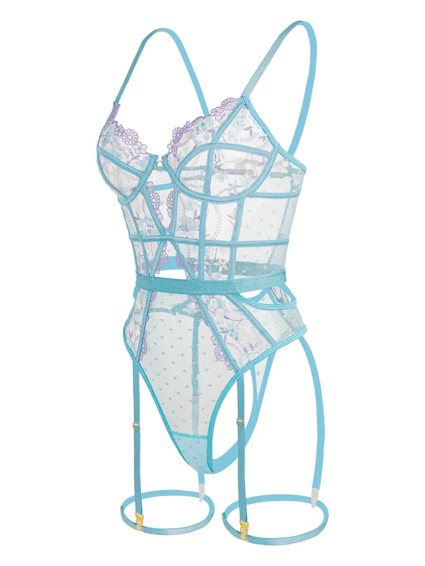 Indigo Dreams Floral French-inspired Sensual Lingerie