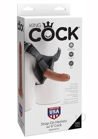 King Cock Strap on Harness with Dildo 6In - Caramel