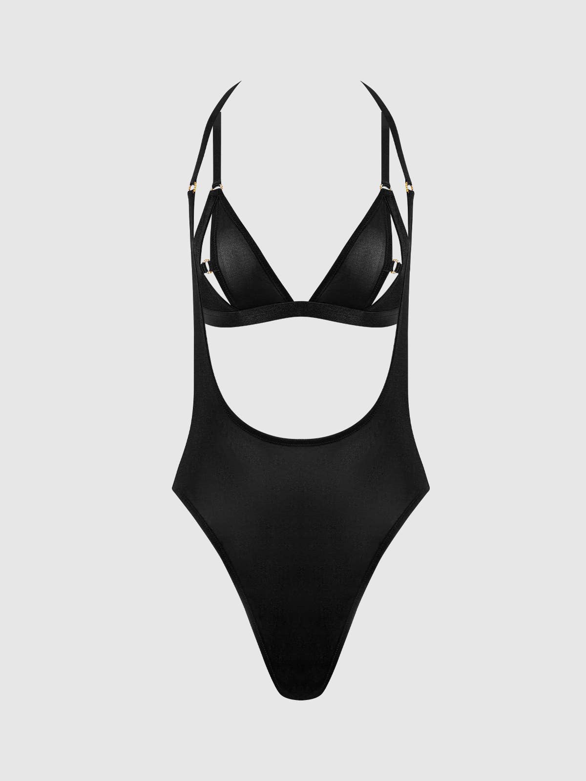 YASMINE SHIMMER MESH SLIT CUP, BACKLESS TEDDY & BRALETTE SET