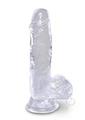 King Cock Clear Dildo with Balls 5In - Clear