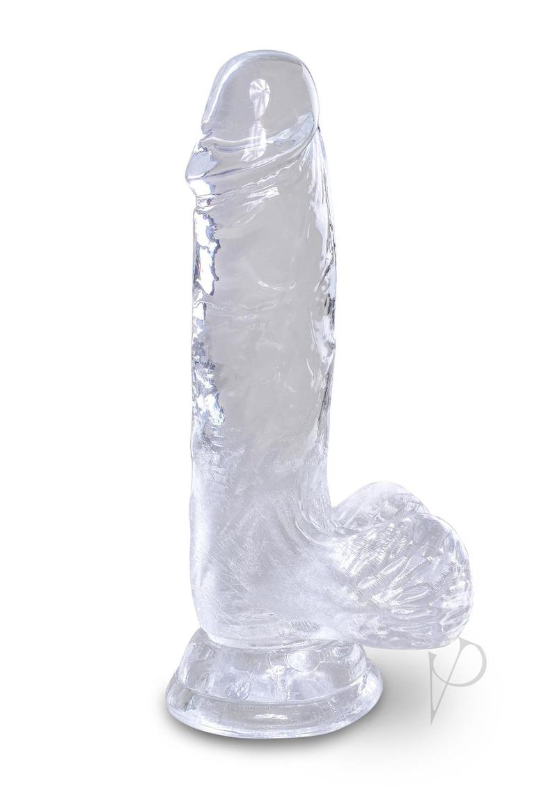 King Cock Clear Dildo with Balls 5In - Clear