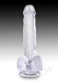 King Cock Clear Dildo with Balls 6In - Clear