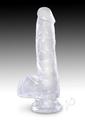 King Cock Clear Dildo with Balls 6In - Clear
