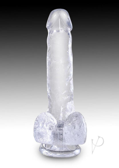 King Cock Clear Dildo with Balls 6In - Clear