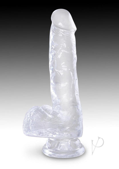 King Cock Clear Dildo with Balls 6In - Clear