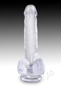 King Cock Clear Dildo with Balls 6In - Clear