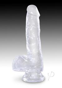 King Cock Clear Dildo with Balls 6In - Clear