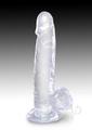 King Cock Clear Dildo with Balls 7In - Clear