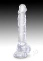 King Cock Clear Dildo with Balls 8In - Clear