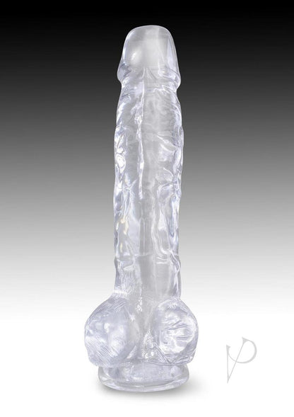 King Cock Clear Dildo with Balls 8In - Clear
