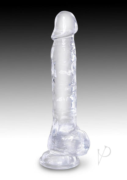 King Cock Clear Dildo with Balls 8In - Clear