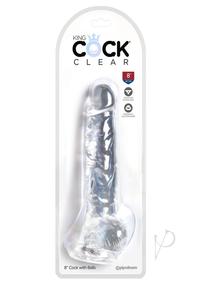 King Cock Clear Dildo with Balls 8In - Clear