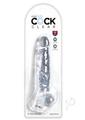 King Cock Clear Dildo with Balls 8In - Clear