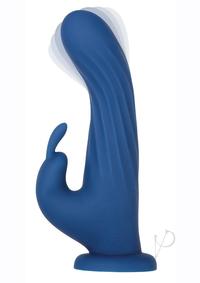 Rotating Silicone Rechargeable Rabbit with Remote Control - Blue