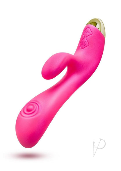Aria Pleasin` Af Rechargeable Silicone Rabbit Vibrator - Fuchsia