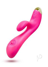 Aria Pleasin` Af Rechargeable Silicone Rabbit Vibrator - Fuchsia