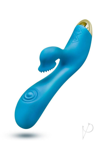 Aria Arousing Af Rechargeable Silicone Rabbit Vibrator - Blue