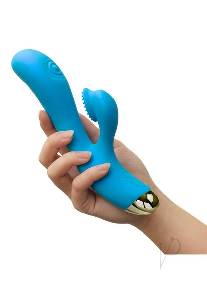 Aria Arousing Af Rechargeable Silicone Rabbit Vibrator - Blue