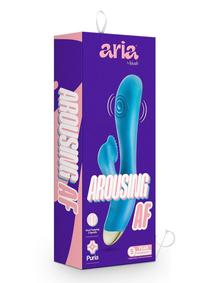 Aria Arousing Af Rechargeable Silicone Rabbit Vibrator - Blue