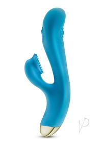 Aria Arousing Af Rechargeable Silicone Rabbit Vibrator - Blue