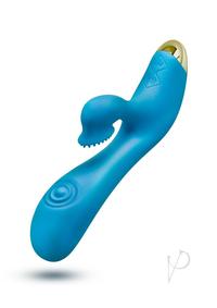 Aria Arousing Af Rechargeable Silicone Rabbit Vibrator - Blue