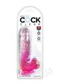 King Cock Clear Dildo with Balls 6In - Pink