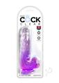 King Cock Clear Dildo with Balls 6In - Purple