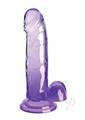 King Cock Clear Dildo with Balls 7In - Purple