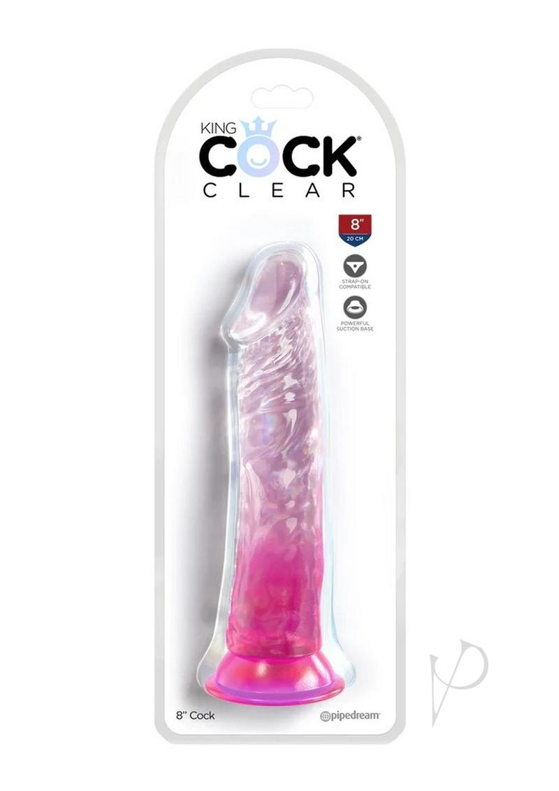 King Cock Clear Dildo 8In - Pink