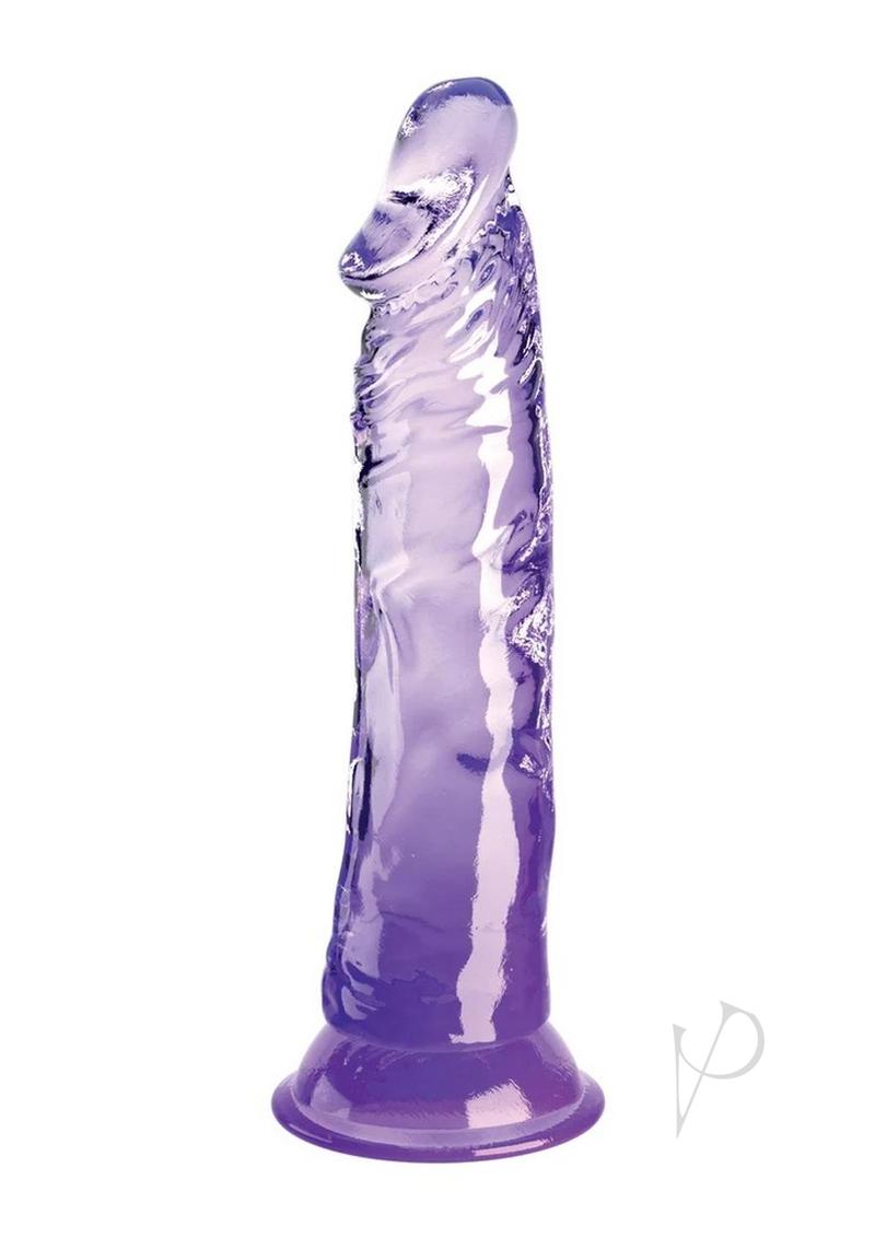 King Cock Clear Dildo 8In - Purple