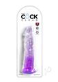 King Cock Clear Dildo 8In - Purple