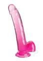 King Cock Clear Dildo with Balls 9In - Pink