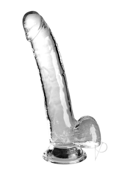 King Cock Clear Dildo with Balls 9In - Clear