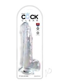 King Cock Clear Dildo with Balls 9In - Clear