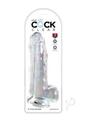 King Cock Clear Dildo with Balls 9In - Clear