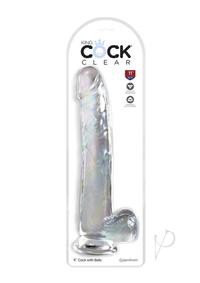 King Cock Clear Dildo with Balls 11In - Clear